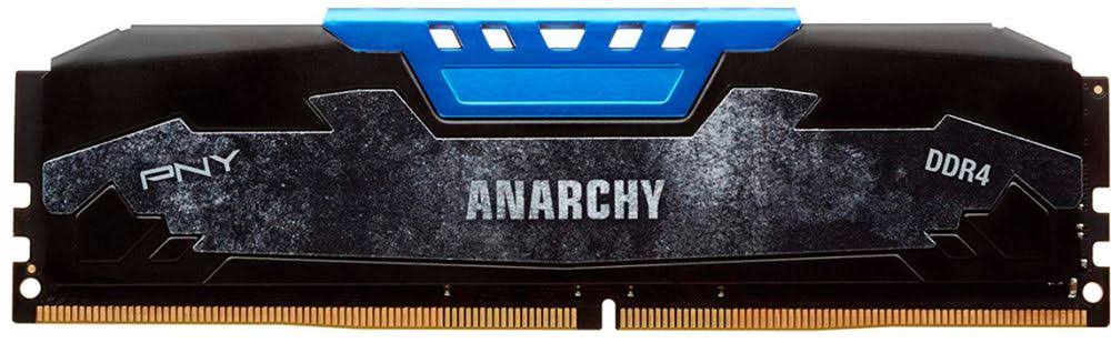 PNY - Anarchy 16GB (2pk x 8GB) 2.4 GHz DDR4 DIMM Desktop Memory Kit - Blue