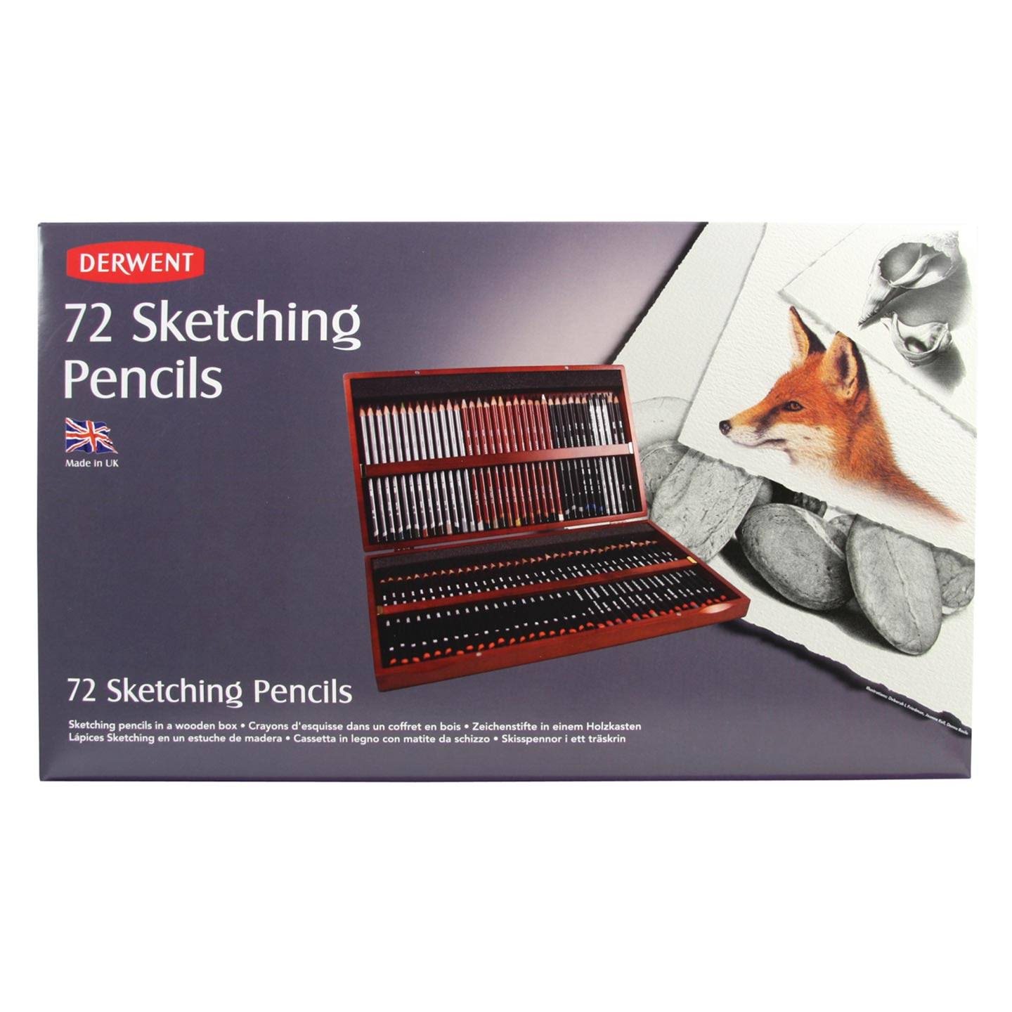 Derwent : Sketching Pencil : Wooden Box Set of 72