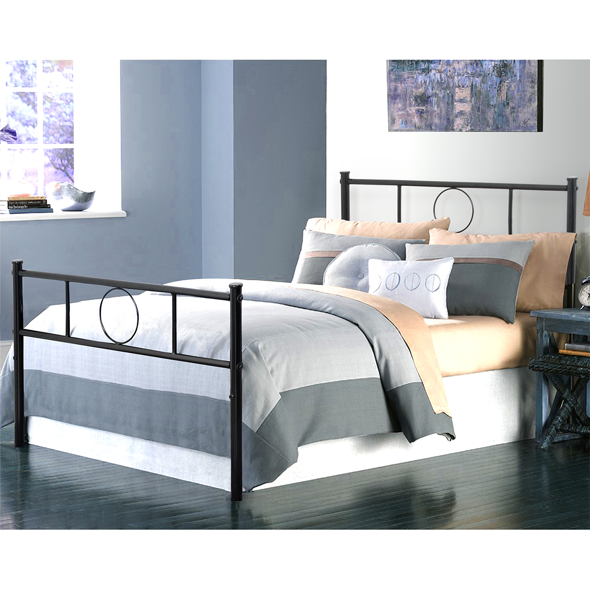 Teledu Metal Single Bed/Metal Platform Bed Frame/Foundation (Black)