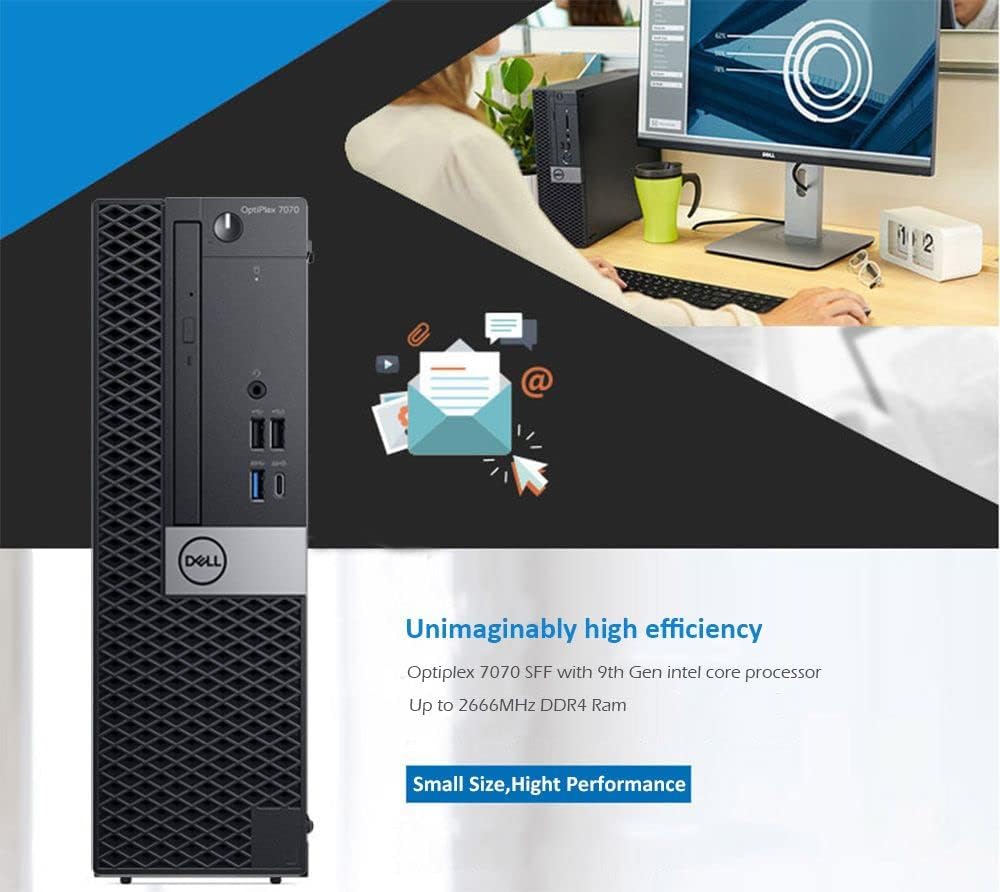 Dell OptiPlex 7070 SFF Desktop Computer, Intel Hexa Core i7-8700 3.20GHz, 16GB DDR4 RAM, 1TB NVMe M.2 SSD, Windows 11 Pro, Wireless Keyboard & Mouse