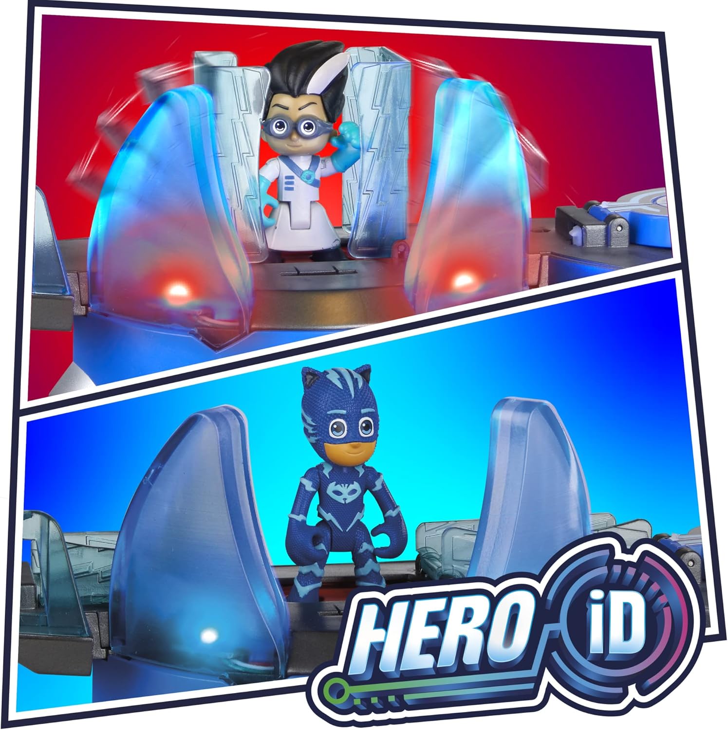 PJ Masks Deluxe Battle HQ Preschool Toy, Headquarters Playset with 2 Action Figures, Cat-Car Vehicle, and More for Kids Ages 3 and Up Pack of 2