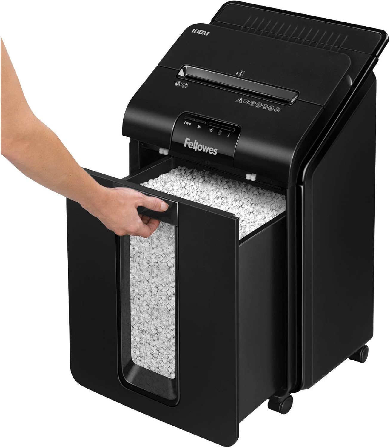 Fellowes AutoMax 100M Auto Feed Shredder, Black, 26.4" x 15.4" x 14.6"