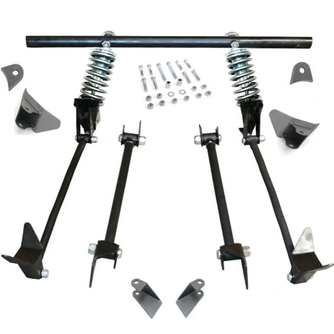 Helix Suspension Brakes & Steering 682669 Triangulated Rear 4-Link Kit with Coilovers for 1928 Model A Victoria - Slantback