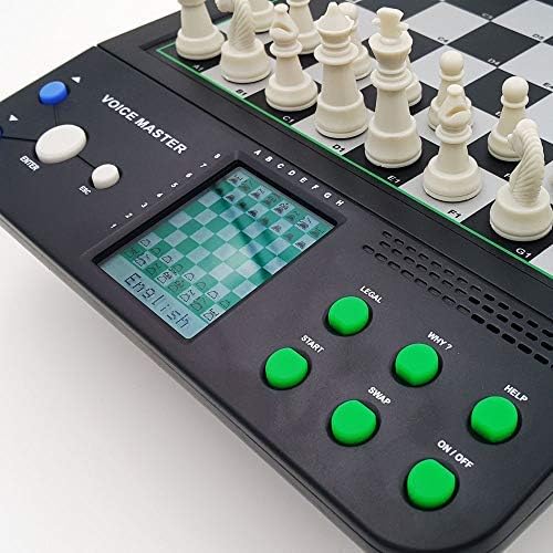 iCore Electronic Talking Chess Computer Set, Magnetic Travel Voice Chess Academy Boards Sets, Checkers Set Chessboard, Portable Board Games, Computer Chess Practice Tactics for Kids Adults