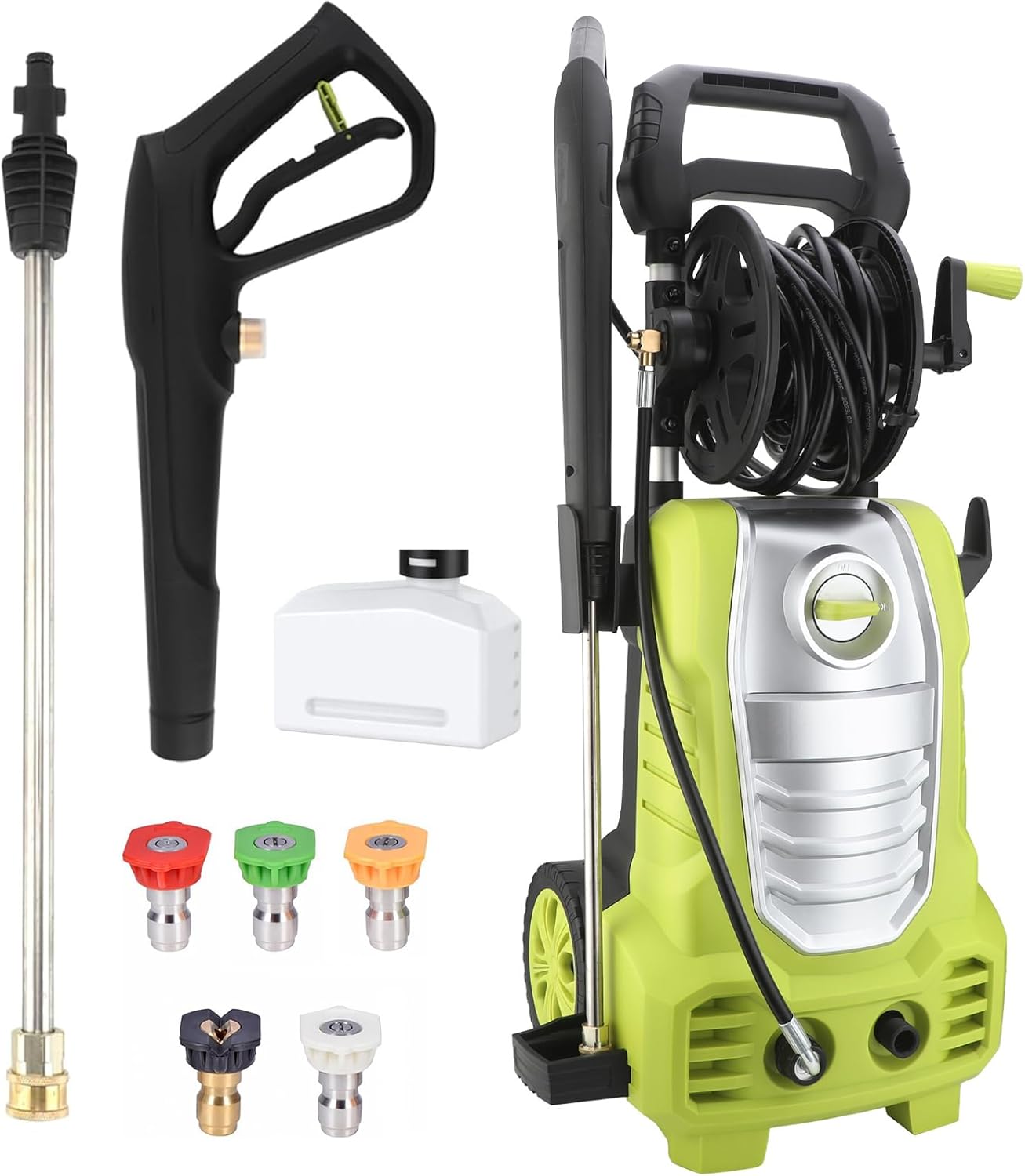 Electric Pressure Washer 2400PSI 1.67GPM Power Washer with 20FT Hose,Portable Pressure Cleaner Machine With 5 Different Pressure Tips, Foam Cannon and Spray Gun for Car, Patio, Fence, Garden
