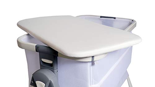 Venice Child California Dreaming Bedside Crib Bassinet w/Travel Bag, Removable Compressed Cotton Mattress, Height Adjustable, Easy Clean - Grey