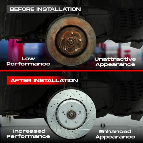 R1 Concepts Front Rear Brakes and Rotors Kit |Front Rear Brake Pads| Brake Rotors and Pads| Ceramic Brake Pads and Rotors |Hardware Kit|fits 2005-2010 Honda Odyssey