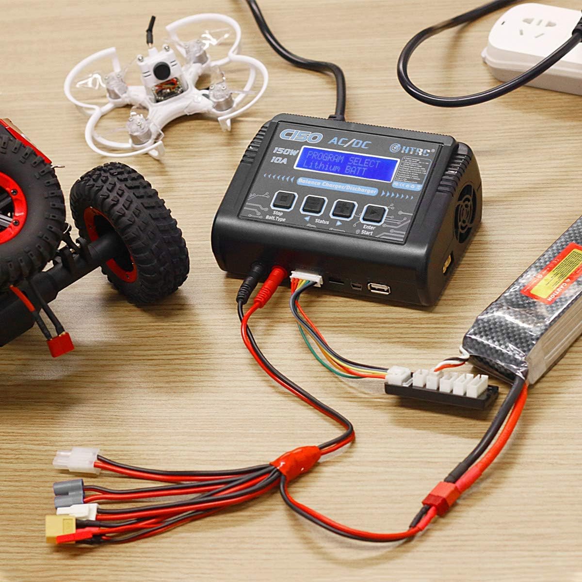 LiPo Charger Lipo Battery Balance Charger RC Charger RC Car Battery Charger Discharger 150W 10A 1-6S AC/DC for Li-ion/Life/NiCd/NiMH/LiHV/PB/Smart Battery(Battery Charger Adapter)