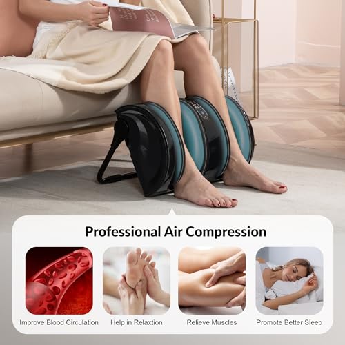 Snailax Foot Massager with Heat, Shiatsu Feet and Calf Massager Machine for Plantar Fasciitis, Neuropathy, Improve Circulation, Foot Leg Massager with Remote Control