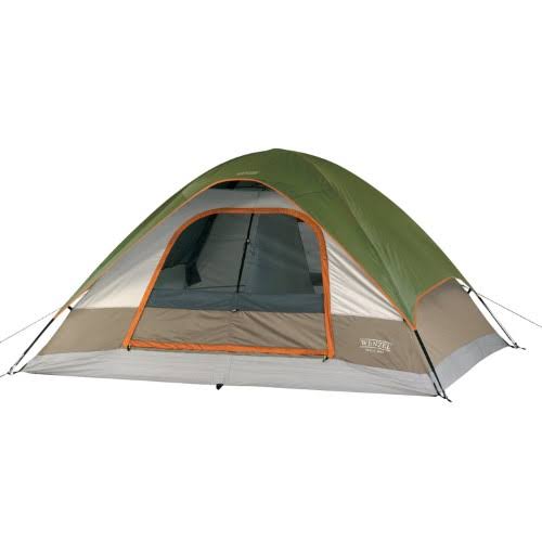 Wenzel Pine Ridge Green 5-Person Dome Camping Tent with Lite Reflect System, Removable Divider Curtain, and Gear Loft, Brown
