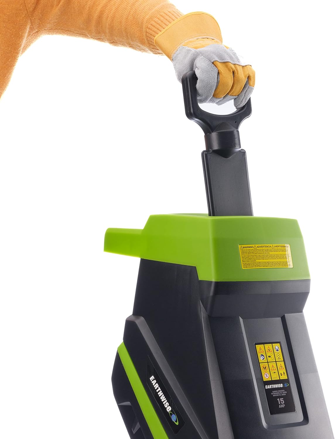 Earthwise Power Tools by ALM GS015 15-Amp Electric Corded Chipper/Shredder with Collection Bag, Green/Black
