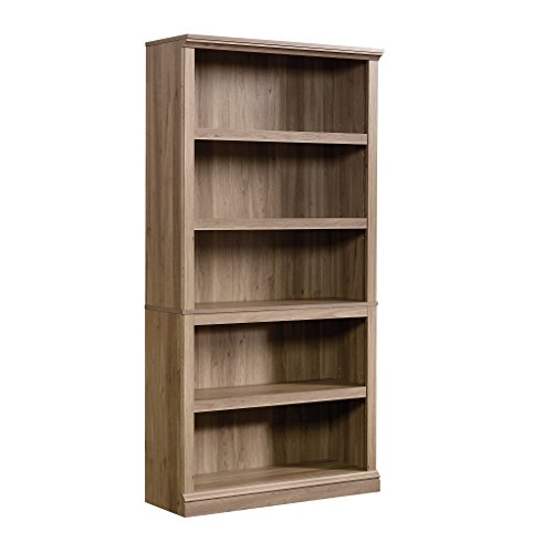 Sauder 5 Tier Book Shelf Wooden Bookcase Multipurpose Bookshelf for Home Office, Living Room, in Chalked Chestnut