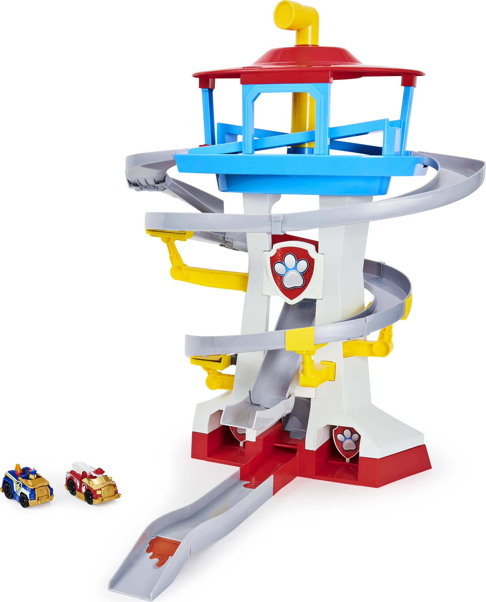 Paw Patrol , True Metal Adventure Bay Rescue Way Playset with 2 Exclusive vehicles, 1:55 Scale