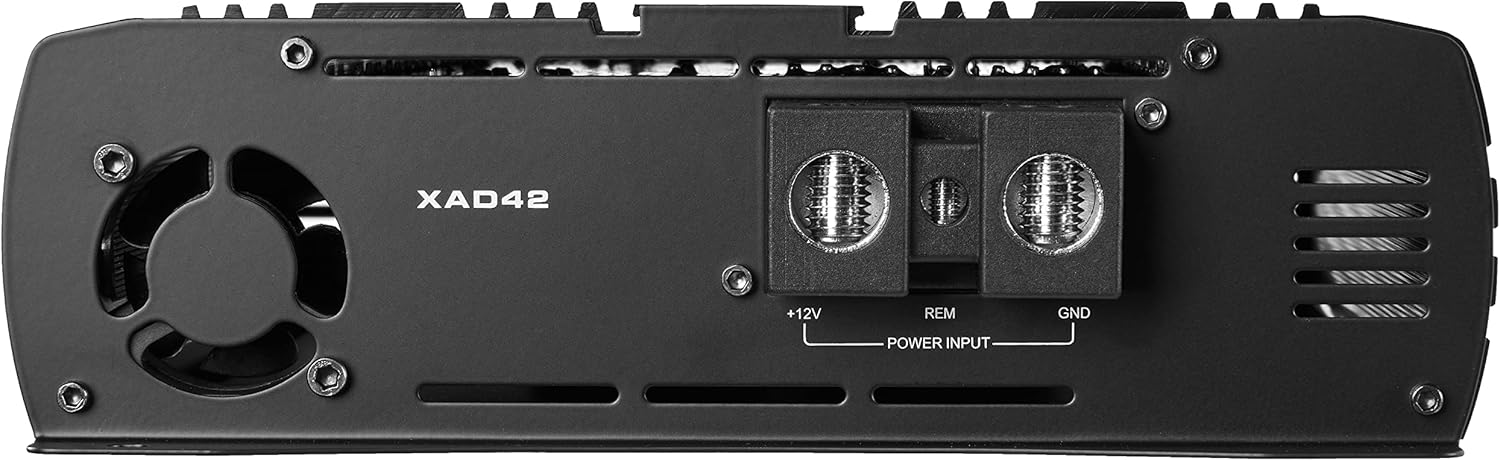 NVX XAD41 1200W RMS 1-OHM Stable Full Bridge Class D High Power Competition Full Range Bridgeable 4-Channel Car Audio MOSFET Amplifier
