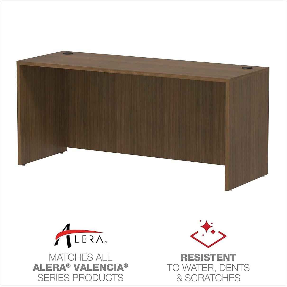 Alera VA256624WA Valencia Series Credenza Shell, 65-Inch x 23 5/8-Inch x 29 5/8-Inch , Modern Walnut