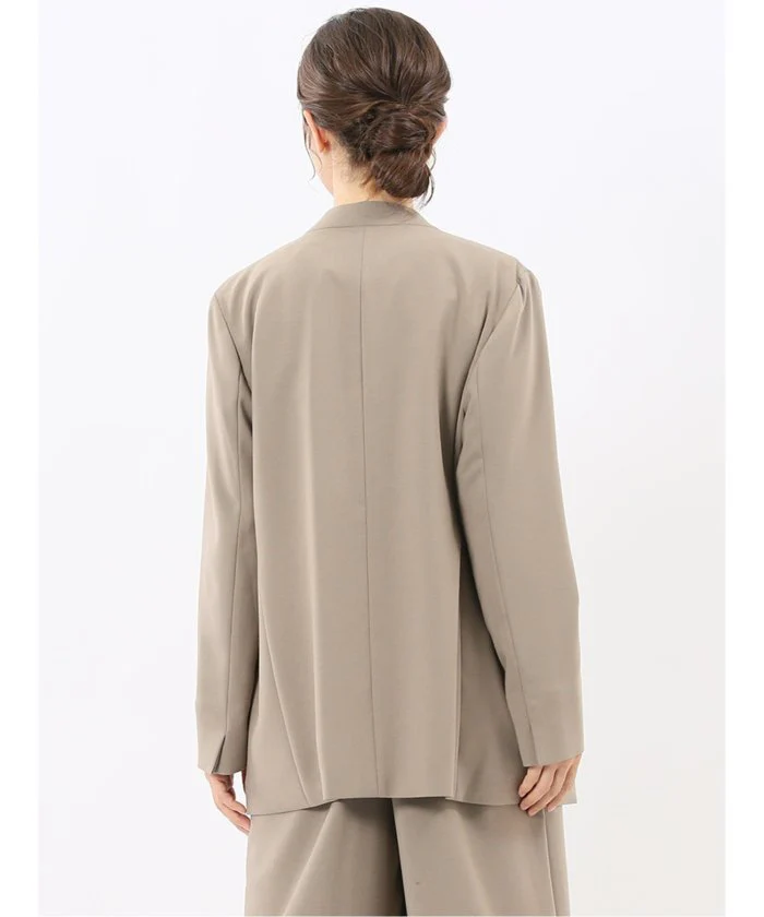 Stretch Washable Woolish No Collar Jacket