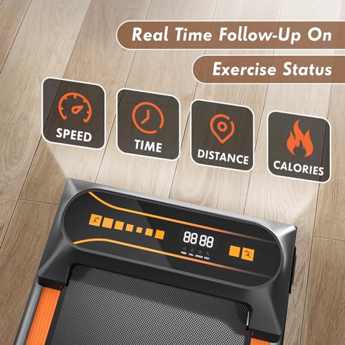 Under Desk Treadmill for Home Walking Pad Machine with LED Display and 12 Preset Programs Portable Treadmill Jogging Machine for Office Small Space by FANOFUN
