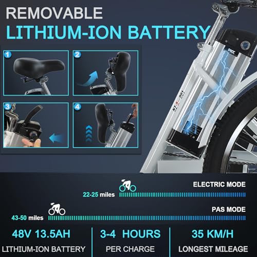 HOLAA Electric Tricycle for Adults 3 Wheel Electric Bicycle, 24" Electric Bicycle with 350w Motor & Removable 36V 12Ah Lithium Battery