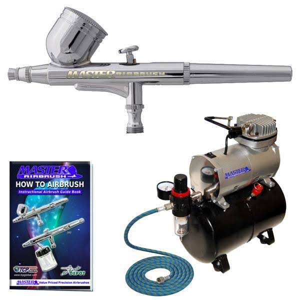 0.3 Master Dual Action Airbrush Set & Air Compressor Kit Paint Hobby Cake Tattoo