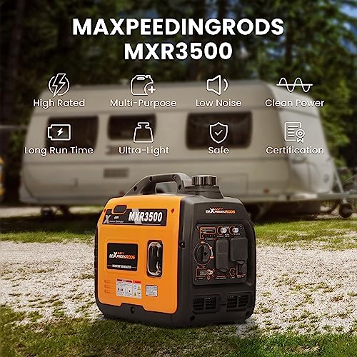 maXpeedingrods 4000 Watt Dual Fuel Inverter Generator with Bluetooth® Control Start and Display, RV Ready, Electric Start, Quiet for Outdoor Camping, Home Backup, Garden，PGMA Compliant