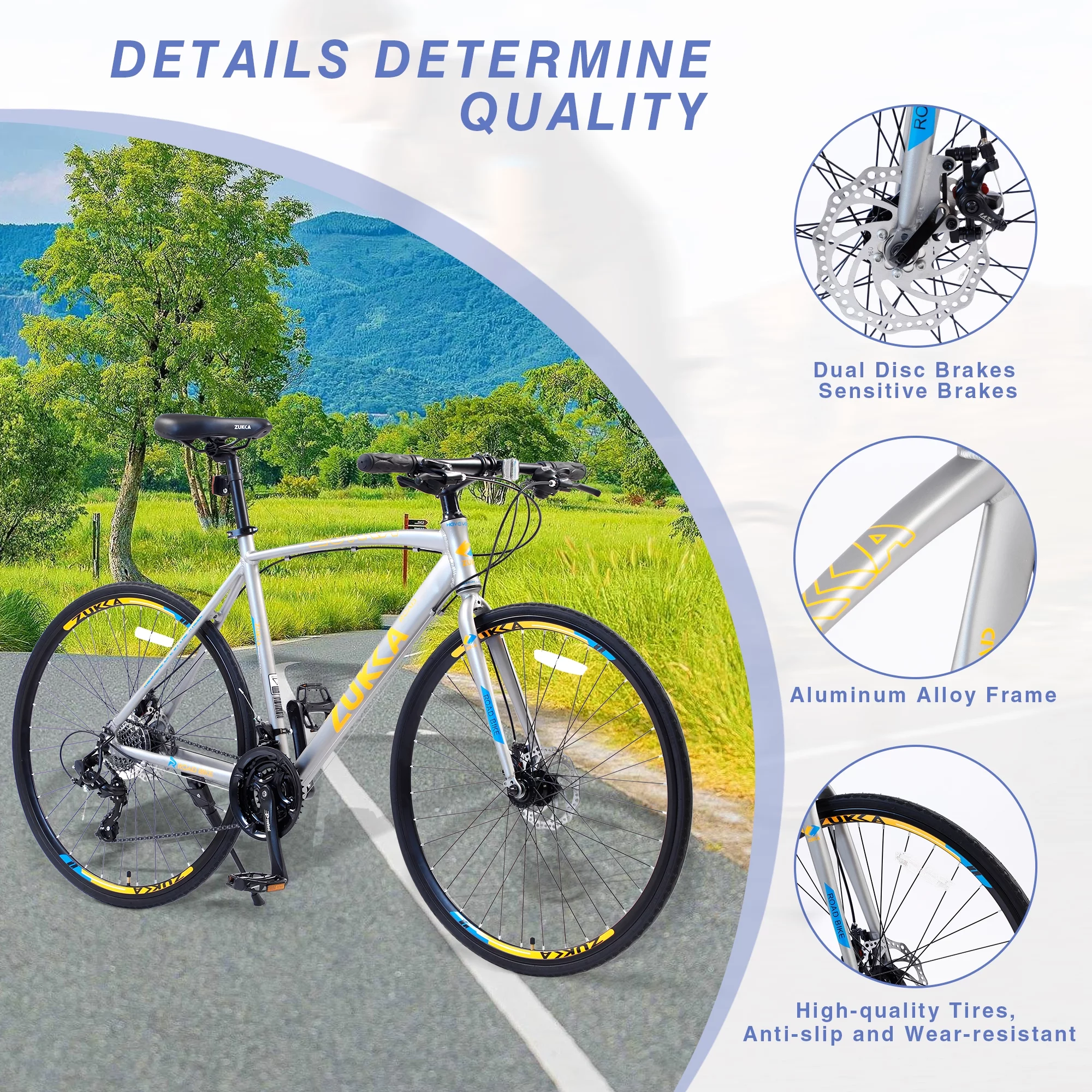 Meghna 24 Speed Hybrid Bike Disc Brake 700C Road Bike for Men Women's City Bicycle Titanium