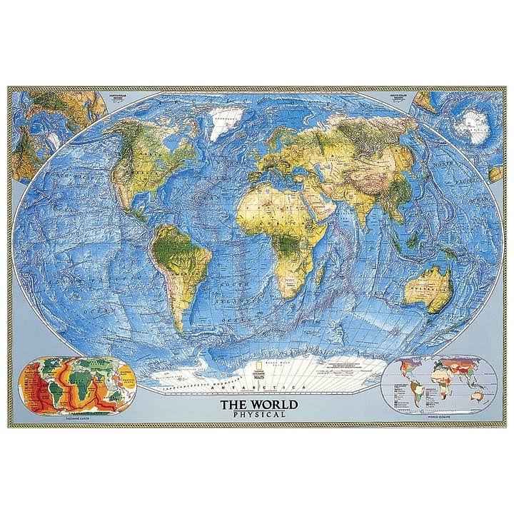 National Geographic Re00620133 World Physical Ocean Floor Enlarged Laminated Map