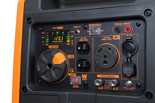 WEN DF450i Super Quiet 4500-Watt Dual RV-Ready Portable Inverter Generator with Fuel Shut-Off