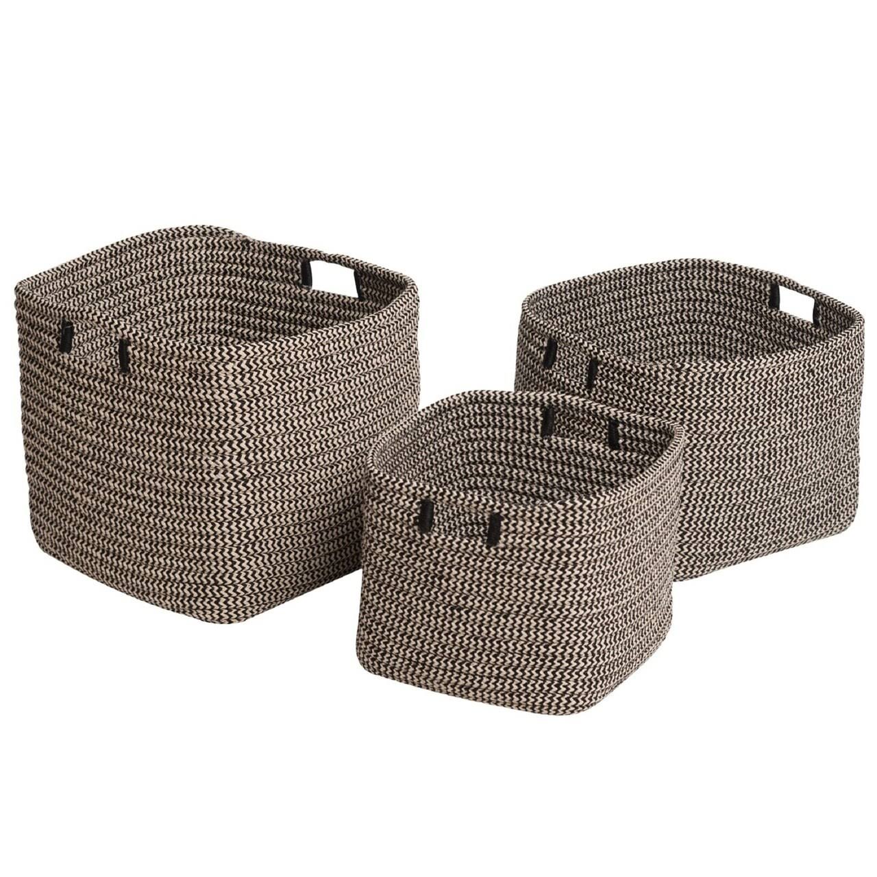 12x22 Black and White Industrial Rectangular Storage Basket - 34235216