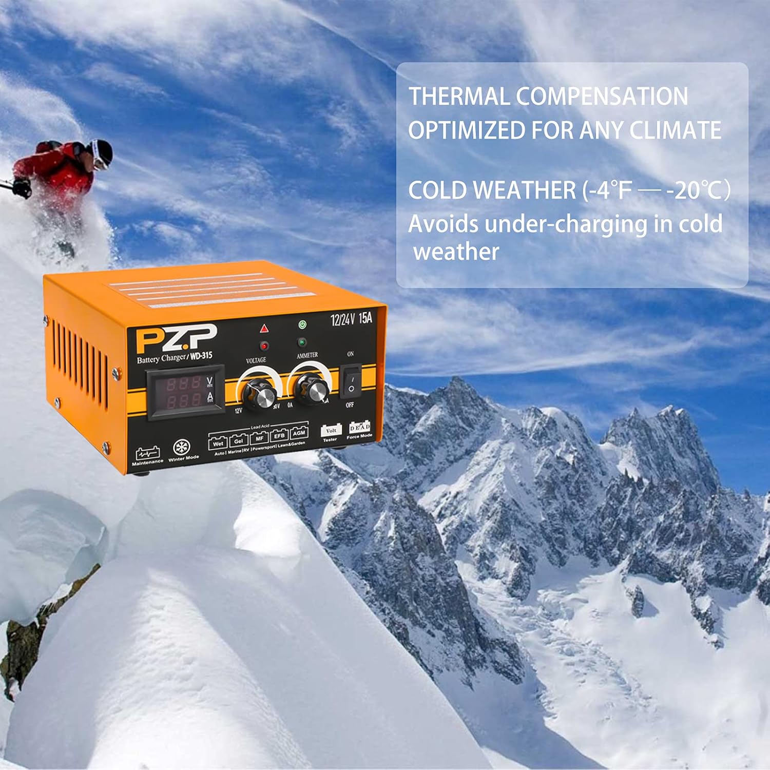 24v Battery Charger Manual 12v/24v Battery Charger 15-Amp Automotive Car Battery Fast Trickle Charger for Gel rv Bench Battery Charger and Maintainer 12v/15a 24v/7.5a by PZ.P
