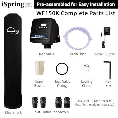 iSpring Iron, Manganese, and Hydrogen Sulfide Water Filtration System, Whole House or Well Water, Set & Forget