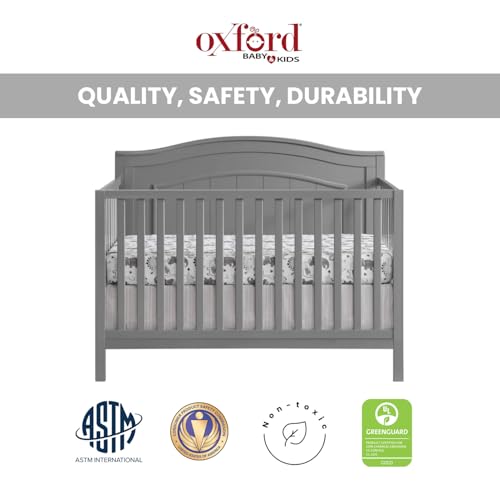 Oxford Baby North Bay 4-in-1 Convertible Crib, Snow White, GreenGuard Gold Certified