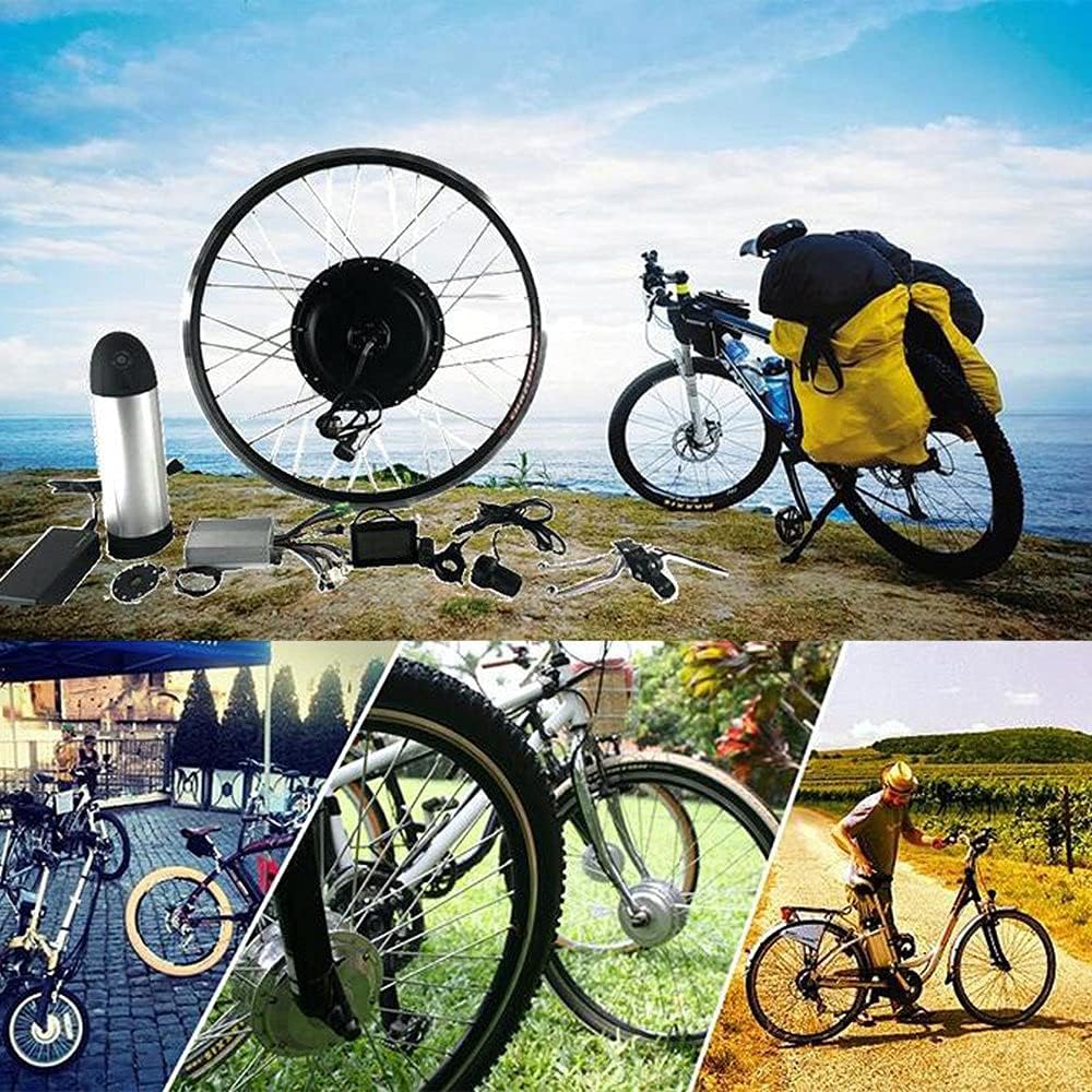 48V 1000W Front or Rear Wheel Hub Motor Brushless Gear Bicycle Electric Bike Conversion Kit with LCD Display for 20"/ 24" / 26"/27.5" / 28"/ 29" / 700C Wheel Ebike,FrontWheel-26INCH