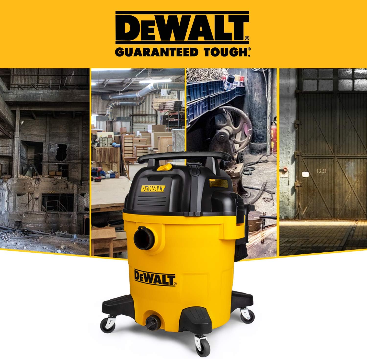 DEWALT 12 Gallon Poly Wet/Dry Vac + Workshop Wet/Dry Vac Accessories
