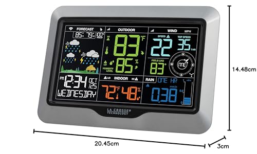 La Crosse Technology Professional Smart Wi-Fi Weather Station with Remote Monitoring (400 Foot Range), Wind and Rain Gauges, Temperature and Humidity Sensors, and Forecasting - V42-PRO-INT