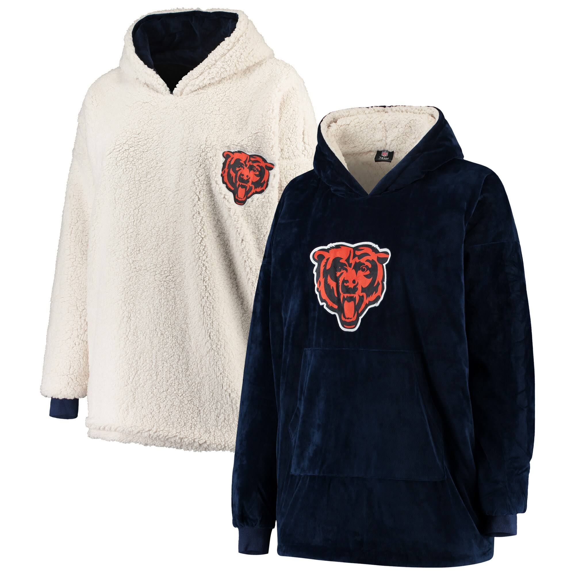 Chicago Bears Navy/White Reversible Sherpa Hoodeez