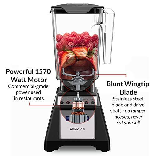 Blendtec Total Classic Original Blender 10 Speed, WildSide+ Jar u0026 Twister Black