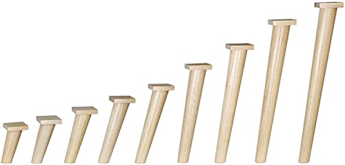 4 Furniture Legs, Rubber Wood Table Legs, Sofa Leg, Fixed Oblique Tapered Wood Pallet, Chair, Replacement TV Cabinet, Wood Color (Size : 49.8cm) (Clear，Wood Color 15.5cm)