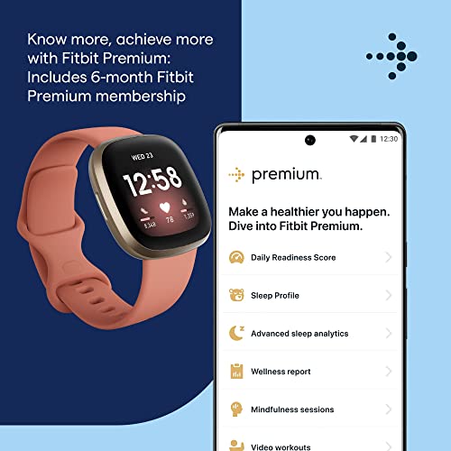 Fitbit Versa 3 Health & Fitness Smartwatch with GPS, 24/7 Heart Rate, Alexa Built-in, 6+ Days Battery, Black/Black, One Size (S & L Bands Included)