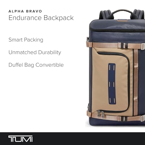 TUMI - Alpha Bravo Endurance Backpack - Large Travel Laptop Backpack - 22.0" X 14.0" X 8.5" - For 17" Laptop - Midnight Navy/Khaki