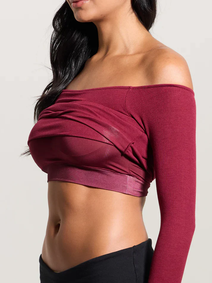 Built-In Bra Off Shoulder Top