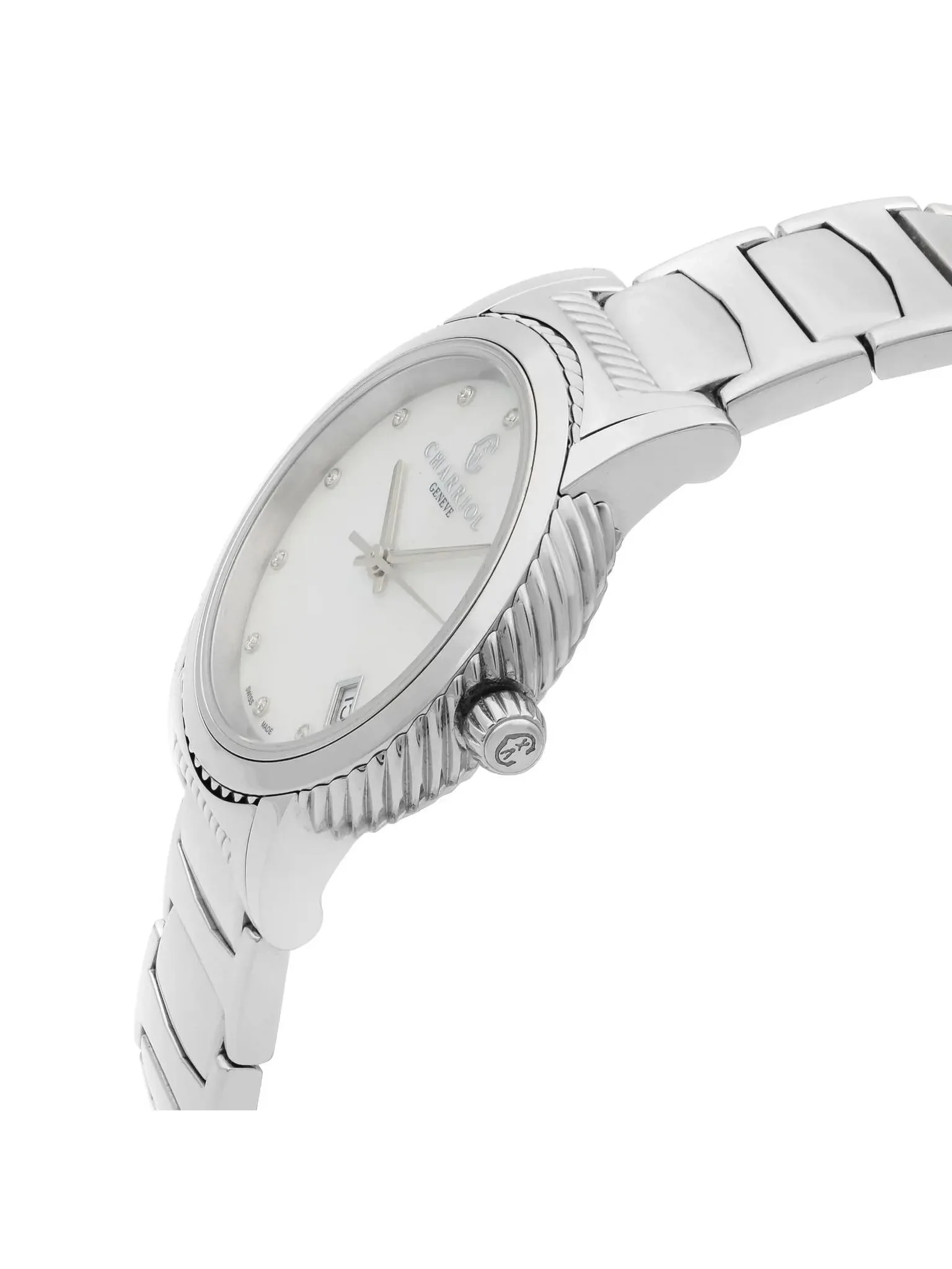 Charriol Parisii Steel Diamond White MOP Dial Quartz Ladies Watch P33S2.920.001