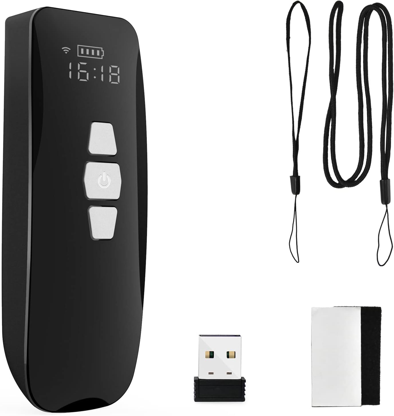NADAMOO Cordless Barcode Scanner, Portable Mini 1D 2D QR Bar Code Reader Connect to Phone Tablet Computer Laptop for Warehouse Store Library Pack of 2