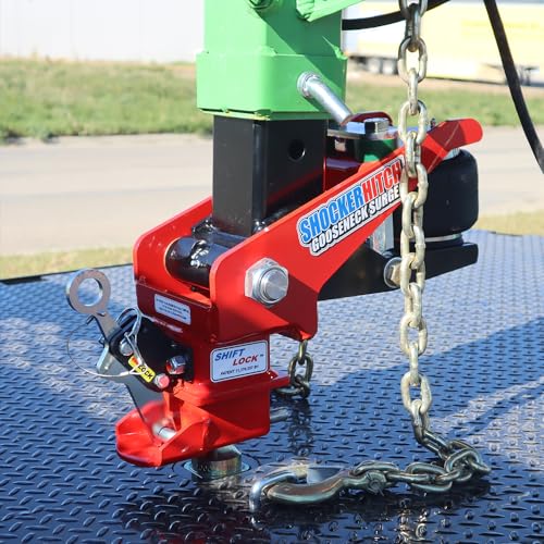 Shocker Gooseneck Air Hitch & Coupler for PJ Trailer, 4" RND AnglePin 2-5/16"Ball9 OffsetCoupler