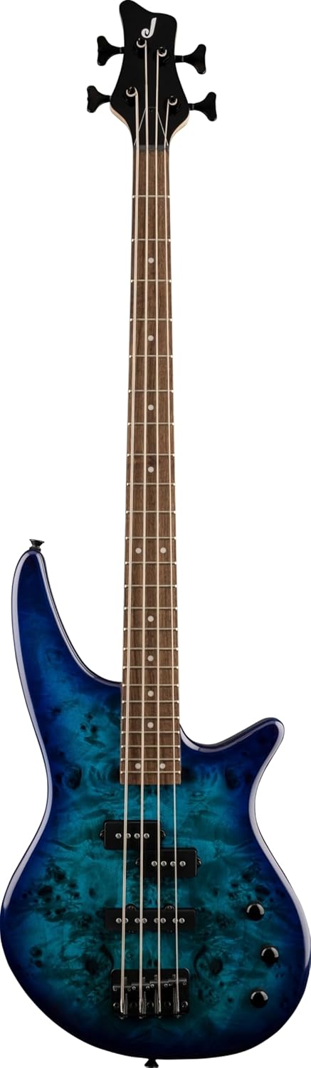 Jackson JS Series Spectra Bass JS2P (Laurel Fingerboard, Blue Burst) Bundle with Jackson Gig Bag and Strings (3 Items)