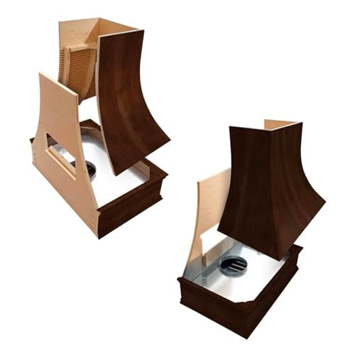 Riley & Higgs Curved Front Range Hood Cover With Decorative Molding - Wall Mounted Wood Range Hood Covers, Plywood and Maple