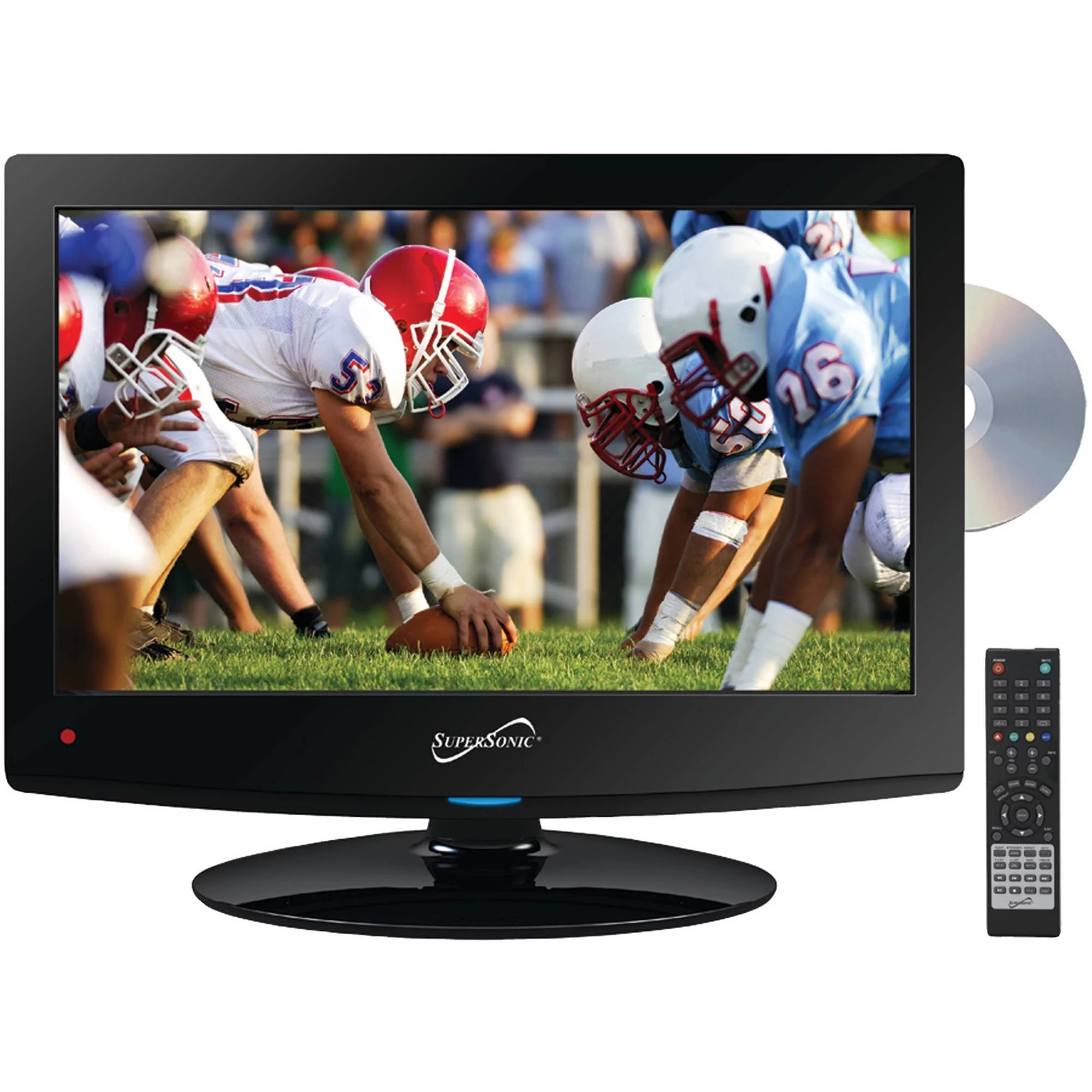 Supersonic 15.6" Class, HD LED TV/DVD Combo, 720p, 60Hz (SC-1512) and SC-612 HDTV Flat Digital Antenna