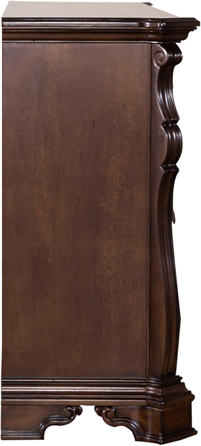 Liberty Furniture Industries Arbor Place 8 Drawer Double Dresser, 68" x 19" x 40", Brownstone Finish