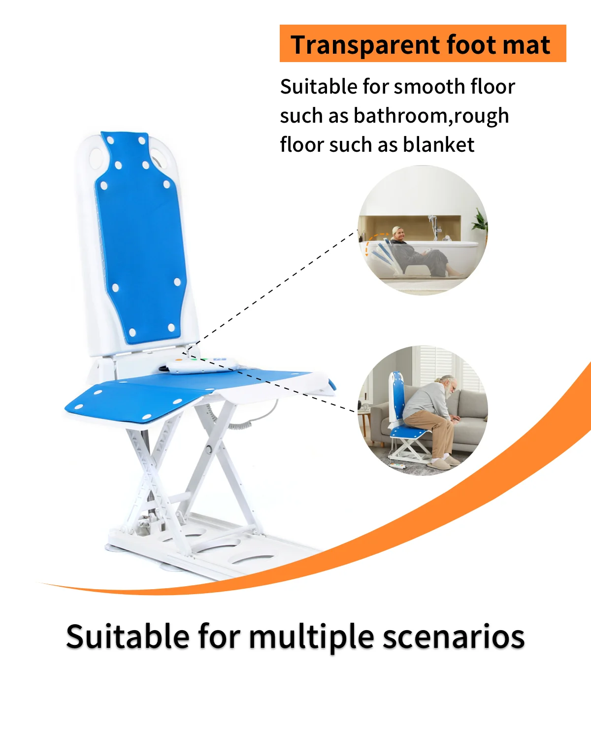 Electric Chair Lift, Get up from Floor, Floor Lift, Can Be Raised to 20” Help You Stand Up Again, Weight Limit 300 lbs, Item Weight 30 lbs