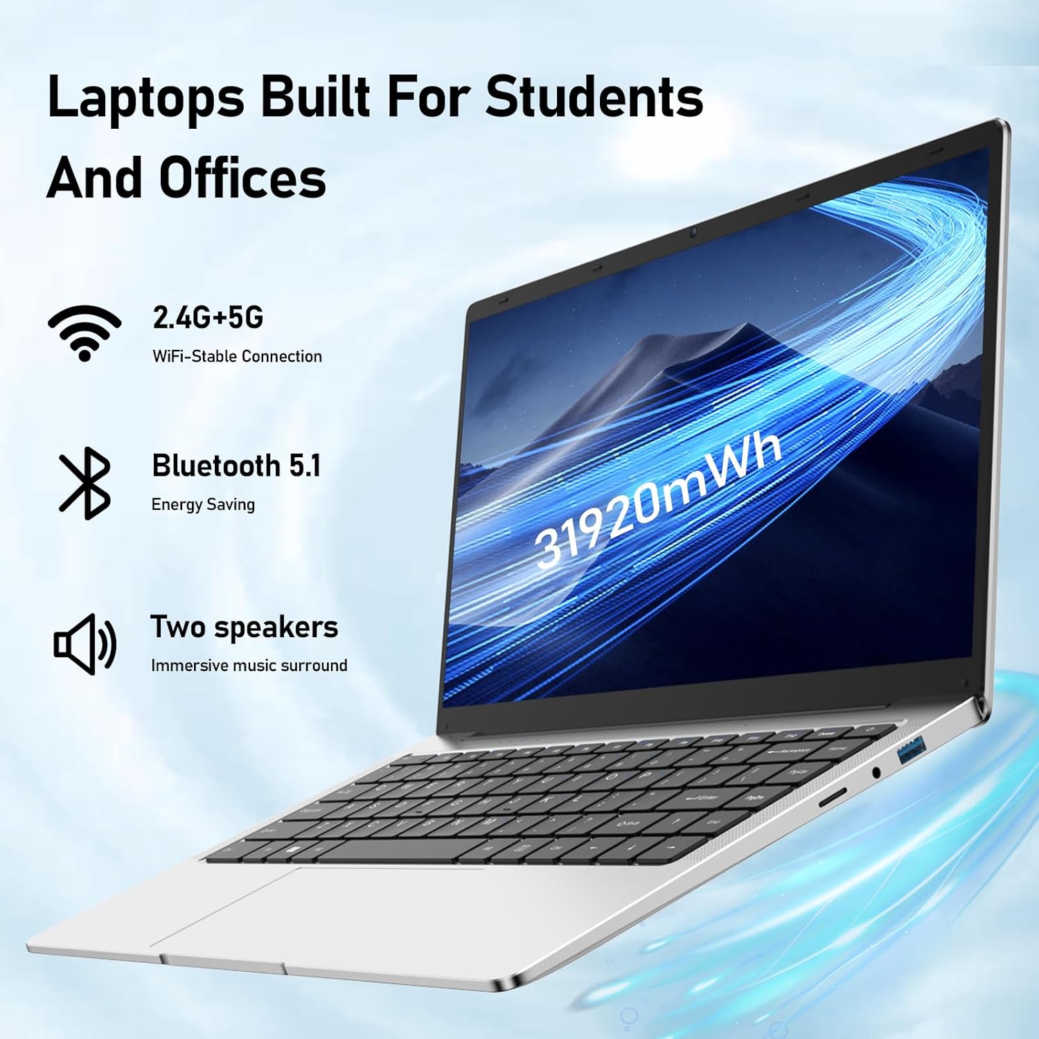 Windows Laptop Computer, 8GB DDR4 RAM, 512GB M.2 SATA SSD, 2-2.5 GHz Intel Celeron J4105 Processor, 14.1" FHD IPS LCD Screen, Mini HDMI, USB-A x2, MicroSD, Windows 11 Pro Traditional Laptop Computers