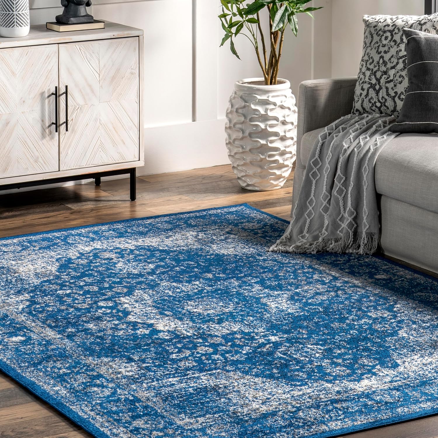 nuLOOM Verona Vintage Persian Area Rug, 10x14, Dark Blue
